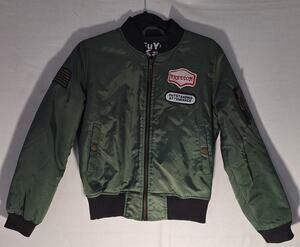 Fu Yu Kai Bomber Jacket MA-1 Flight Style Orange Lining Militaria Chic Kawaii